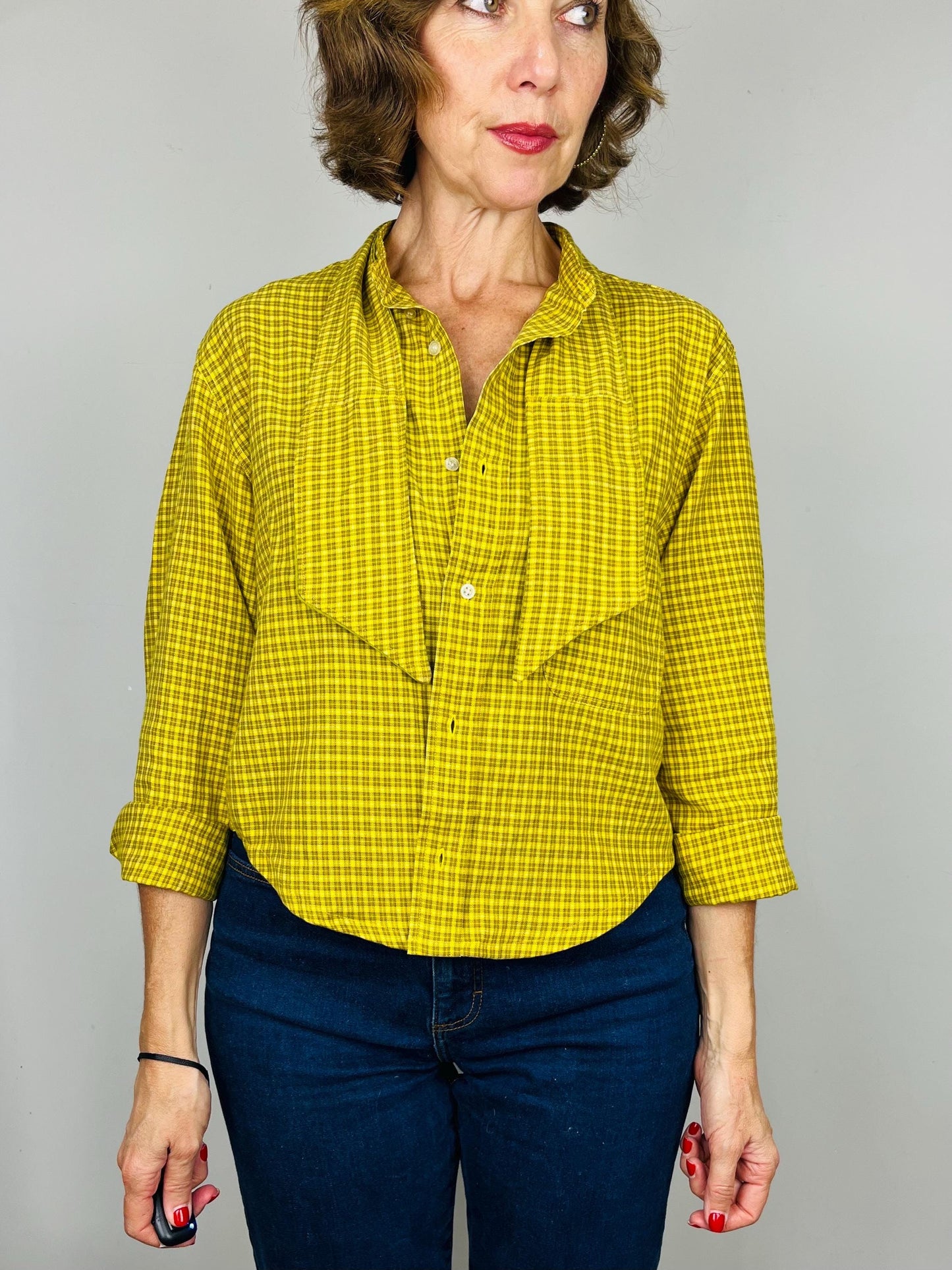 Reworked Vintage Blouse: Handmade Wrap Bow Top, Sustainable Fashion, Unique Bespoke Design,