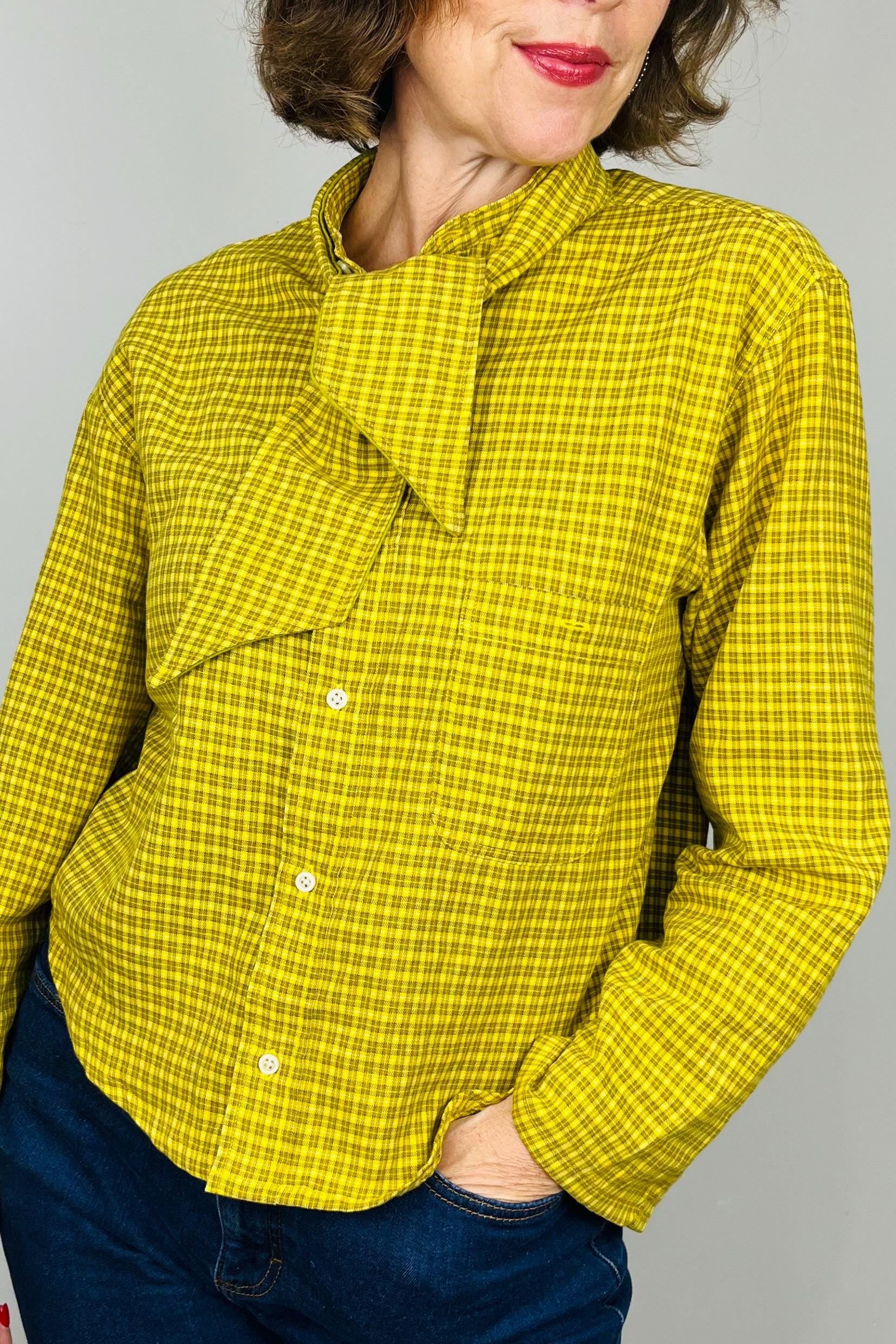 Reworked Vintage Blouse: Handmade Wrap Bow Top, Sustainable Fashion, Unique Bespoke Design,