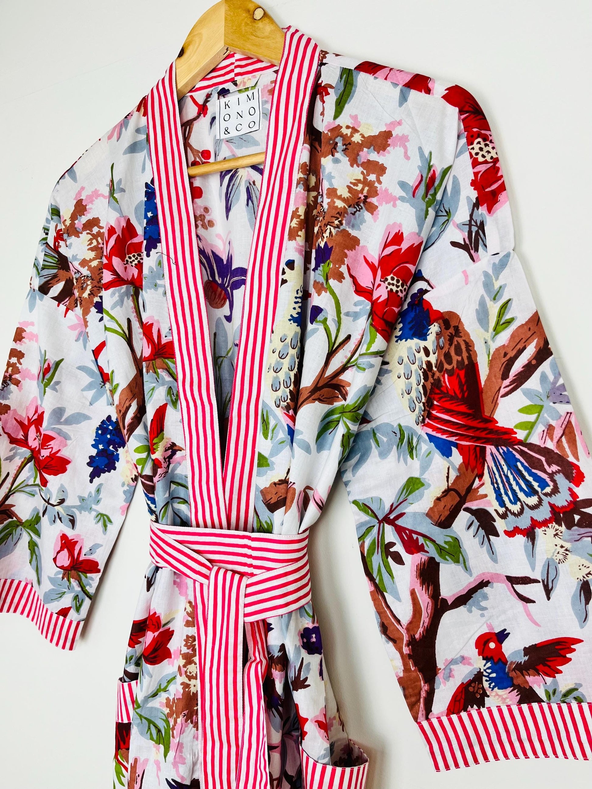 Cotton Kimono Robe | Cotton Dressing Gown | Women's Loungewear | Plus Size | Spa Robe | Wedding Party Bridal Gift | Handmade For Her