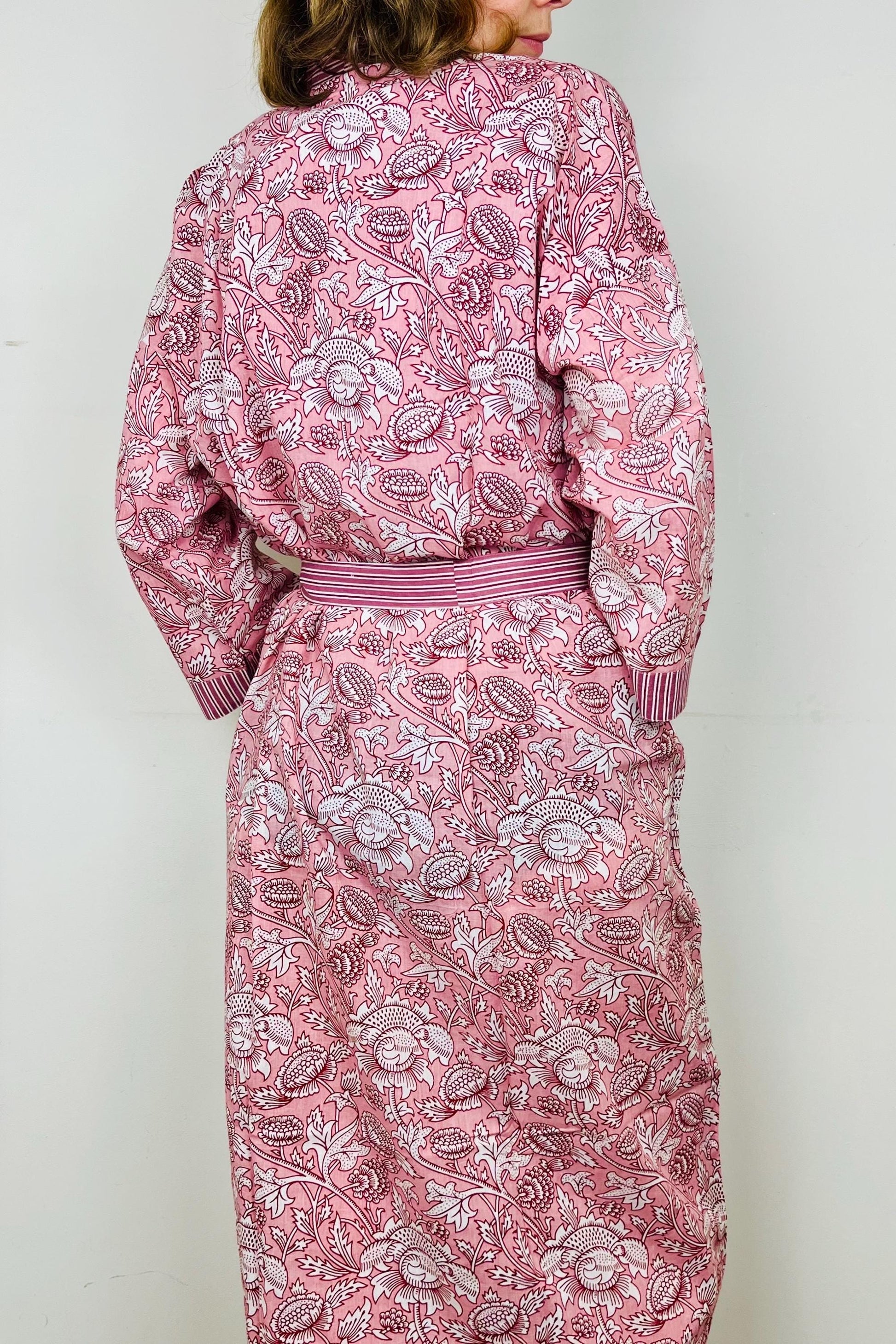 Cotton Kimono Robe | Dressing Gown | Women's Loungewear | Plus Size | Spa Robe | Wedding Party Bridal Gift | Handmade For Her