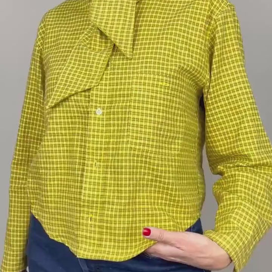 Reworked Vintage Blouse: Handmade Wrap Bow Top, Sustainable Fashion, Unique Bespoke Design,