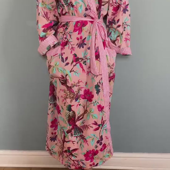 Kimono Robe, Dressing Gown Women, Brides Robe, Womens Dressing Gown, Cotton Dressing Gown, Plus Kimono, Pink Kimono Robe, Plus Size Robe
