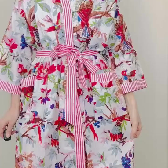 Cotton Kimono Robe | Cotton Dressing Gown | Women's Loungewear | Plus Size | Spa Robe | Wedding Party Bridal Gift | Handmade For Her