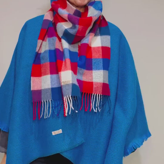 100% Wool Scarf, Yorkshire Wool Wrap, Wool Yarn Scarf, Scarf For Her, Scarf for Him, Wool Scarves, Plaid Scarf, Tartan Wool Scarf,