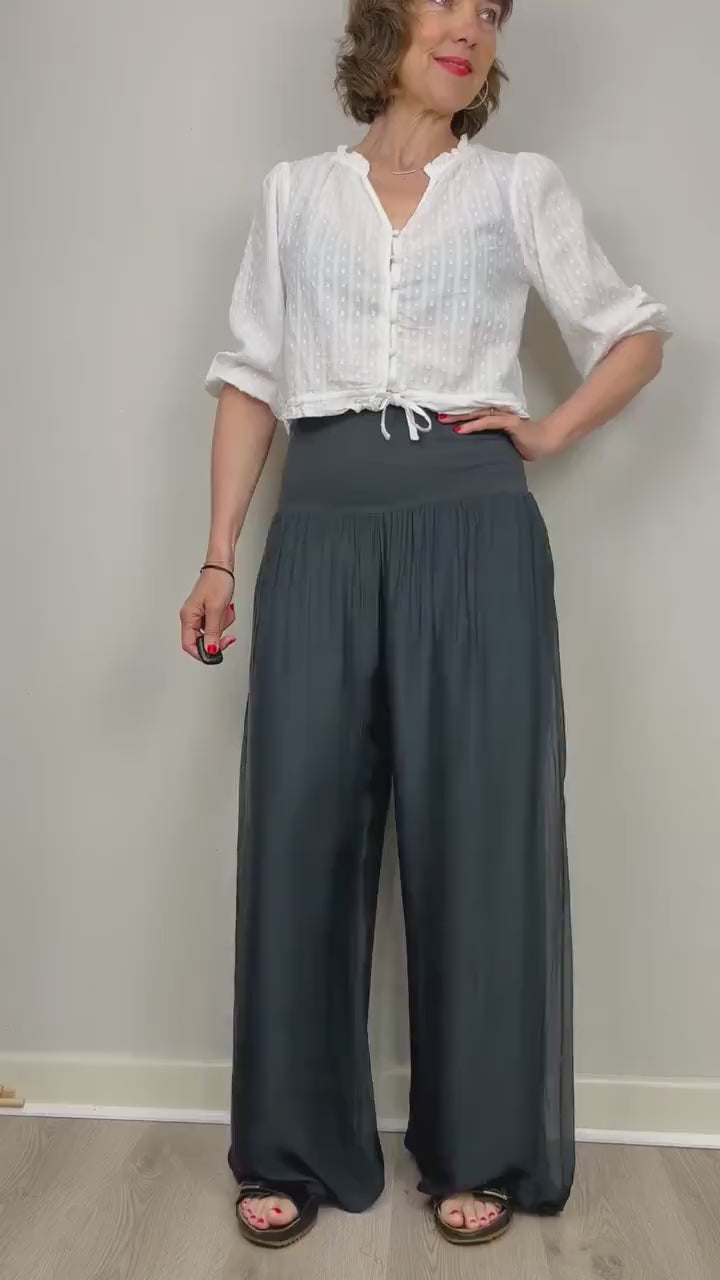 Silk Cotton Pants, Silk Jersey Harem Pants, Summer Pants, Womens Stretch Pants, Womens Maternity Trouser, Harem Yoga Pants, Grey Trousers